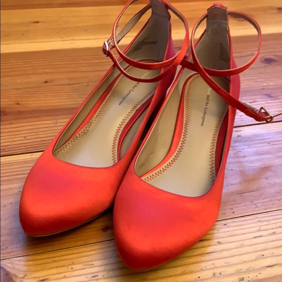 red satin shoes